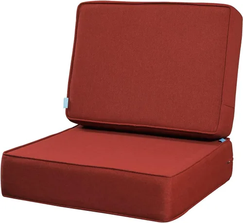 ARTPLAN Cojines de asiento profundos para muebles de exterior, juego de cojines de asiento gruesos de 24 x 24 x 6 pulgadas, cojines de asiento para
