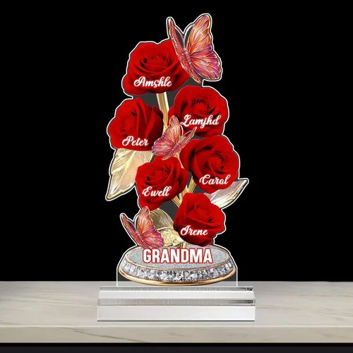 Miniatura 25 de Cada rosa contiene una pieza de tu lámpara de corazón, placa de rosa personalizada con nombre de 1 a 10 niños, luz LED personalizada para mamá, flor