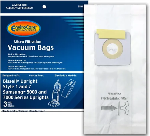 EnviroCare Bolsas de polvo para aspiradora de microfiltración de repuesto hechas para adaptarse a los montantes Bissell Style 1 y 7, paquete de 3