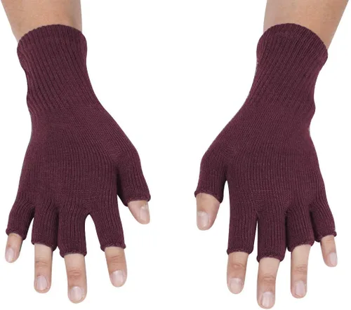 Miniatura 8 de Gravity Threads Guantes de invierno unisex para hombre y mujer, de punto elástico, sin dedos