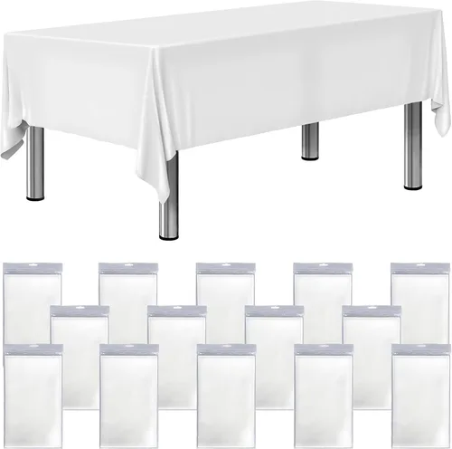 Miniatura 8 de Smarty Kiddo Paquete de 14 manteles de plástico de 108 x 54 pulgadas, impermeables, para fiestas, eventos, pícnic, manteles desechables