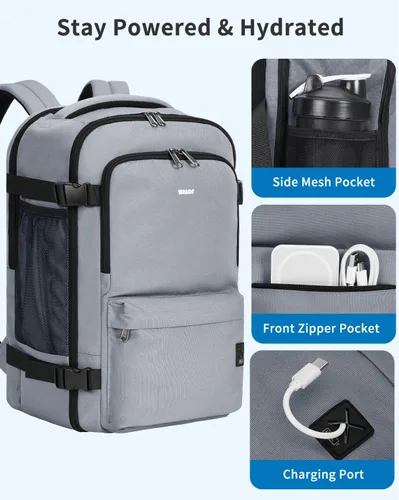 Miniatura 6 de WANDF Mochila de viaje para Spirit Airlines bolsa de artículos personales de 18 x 14 x 8 pulgadas con bolsillo húmedo, mochila para portátil de 17