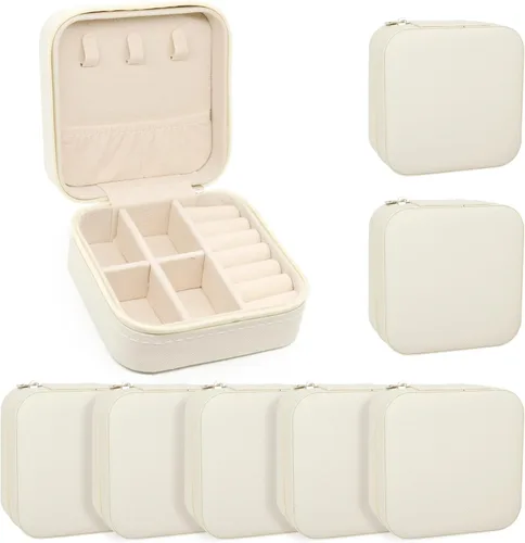 Miniatura 16 de KEINE MARKE Joyero pequeño, estuche portátil de viaje para anillos, colgantes, aretes, collares, organizador de pulseras, cajas de almacenamiento, 1