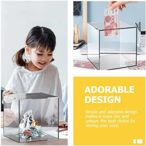 Miniatura 6 de 1 alcancía, caja de cambio de punta para niños y niñas, 4.7 x 4.7 x 4.7 in