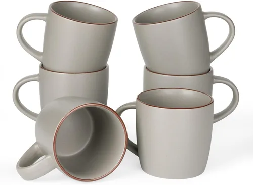 Miniatura 11 de famiware Mercury - Tazas de café de 13 onzas, juego de 4 tazas de café con asa, tazas para café con leche, té caliente, capuchino, moca, cacao, negro
