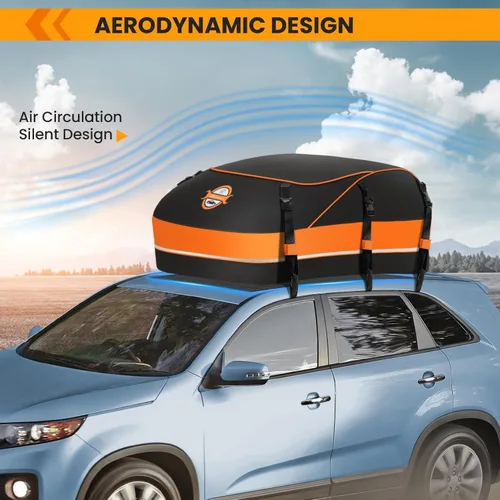 Miniatura 7 de Sailnovo Portaequipajes de techo impermeable de 20 pies cúbicos, portaequipajes de techo para coche para todos los vehículos con/sin estante