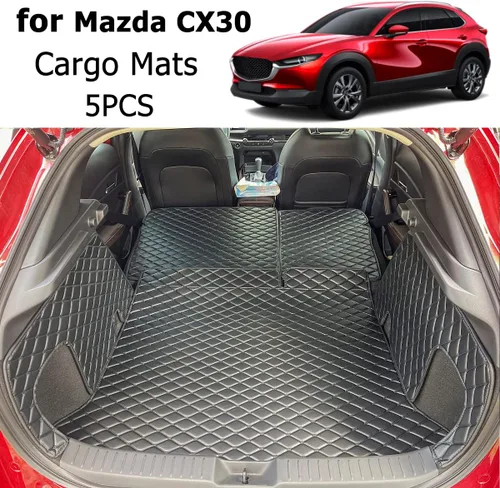 Miniatura 3 de para Mazda CX30 CX-30 2020-2025 Alfombrilla de Maletero y Alfombrilla de Respaldo Trasero Revestimientos de Carga Para Todo Clima Antideslizante