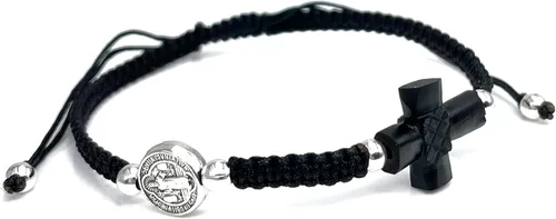 Miniatura 7 de St Benedict Medal Adjustable Red String Protection Bracelet for Mens Pulsera San Benito para Hombre