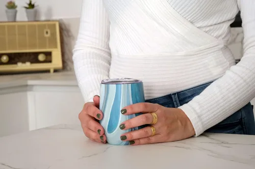 Miniatura 5 de CHILLOUT LIFE - Vaso de acero inoxidable de 12 onzas con tapa, diseño de viaje con aislamiento al vacío de doble pared para café, vino, cócteles