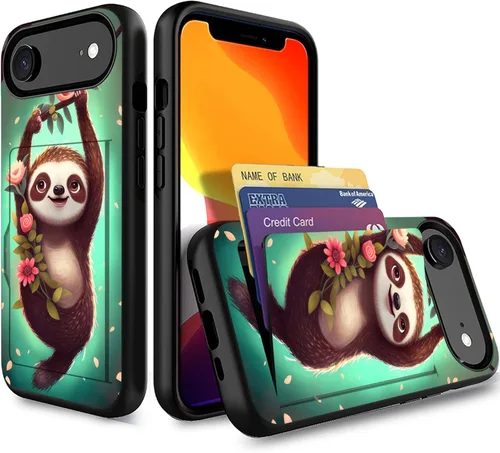 Miniatura 81 de Funda para iPhone Air, funda tipo cartera con ranura para tarjeta oculta, a prueba de golpes, TPU y PC, funda protectora de doble capa para iPhone