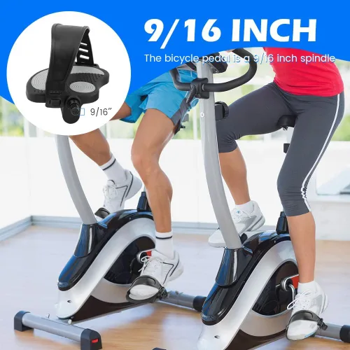 Miniatura 9 de Pedales de bicicleta estática con correas para bicicleta Peloton, pedales de bicicletas reclinadas estacionarias de 9/16 pulgadas para bicicleta
