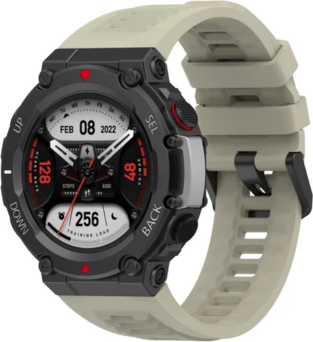 Miniatura 2 de TenCloud Paquete de 3 correas deportivas de silicona suave compatibles con Amazfit T-Rex 2 Smart Watch para hombre Negro + rojo + gris.