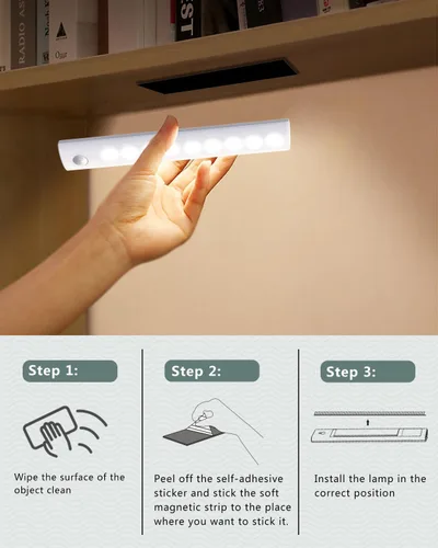 Miniatura 5 de Akay&Tina Luces para debajo del gabinete, luces de armario de 2 colores con sensor de movimiento para iluminación debajo del gabinete, luz