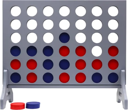 Tailgating Pros Cuatro Gigante Gris Premium en una Fila con Estuche de Transporte – Juego de Patio al Aire Libre Jumbo de Gran Tamaño – Conecta