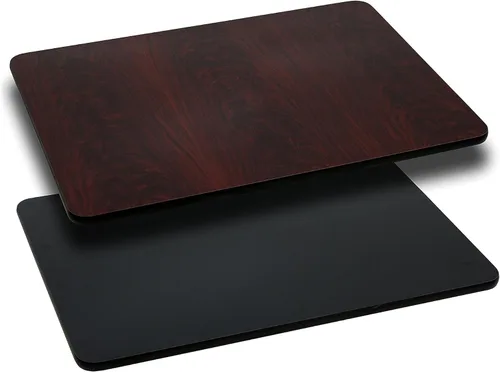 Miniatura 13 de Flash Furniture - Tapa de mesa de resina brillante de 30.0 x 48.0 pulgadas, con borde caído de 2.0 pulgadas de grosor Natural/Nogal