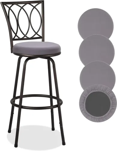 Miniatura 15 de Deisy Dee 4 fundas de asiento redondas para taburetes de bar, fundas elásticas para sillas redondas de 13 a 16 pulgadas (naranja)