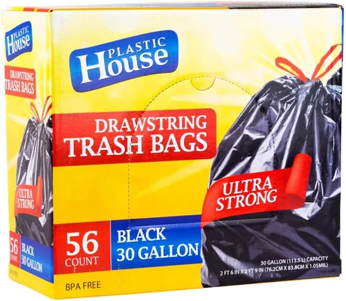 Miniatura 8 de Bolsas de basura resistentes de alta calidad, cordón fuerte, varios tamaños, ideales para césped, patio y uso doméstico, 18 galones, versátiles