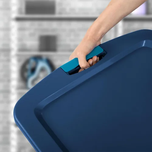 Miniatura 5 de Sterilite Pestillo y transporte de 18 galones, contenedor de almacenamiento apilable con tapa de pestillo, contenedor de plástico para organizar