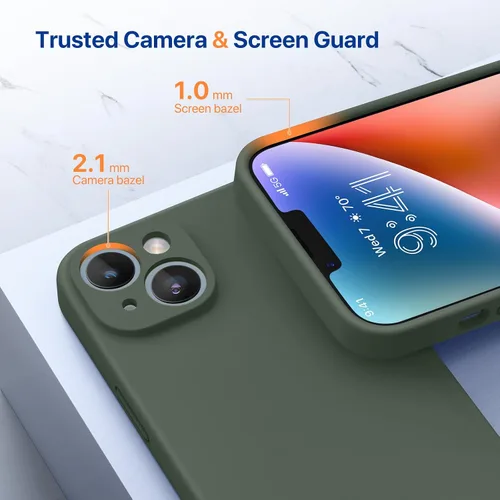 Miniatura 5 de Miracase Funda diseñada para iPhone 14 con protector de pantalla, [Protección mejorada y actualizada de la cámara], funda de silicona líquida a