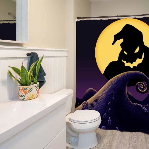 Miniatura 4 de Cortinas de ducha de Halloween de 72 x 72 pulgadas para niños, Halloween, antes de Navidad, decoración de baño de dibujos animados, decoración