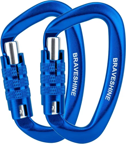 Clips de mosquetón resistentes 12KN Aluminio D Ring Double Lock Caribeaner Hooks
