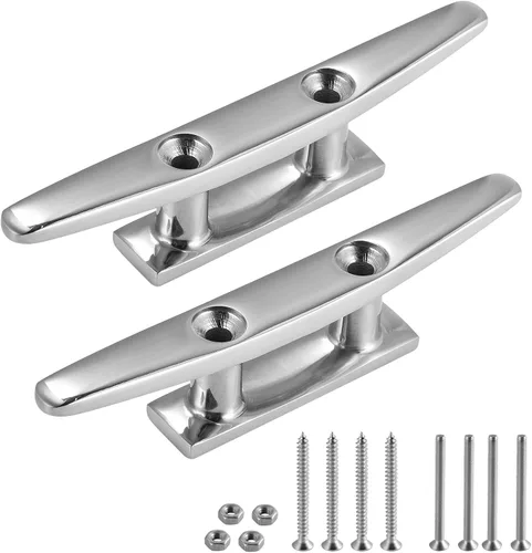 CHANGE MOORE Boat Cleat Open Base Boat Cleat, Dock Cleats 4 inch Dock Cleat 316 Stainless Steel Boat Mooring Accessories, Include Installation