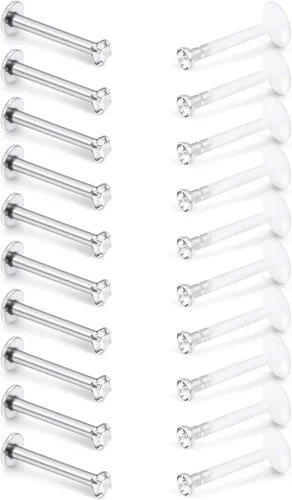 Miniatura 3 de SCERRING Anillos de labios de 16G, 0.236 pulgadas, 0.394 pulgadas, 0.394 pulgadas, 0.394 pulgadas, acrílico y acero inoxidable, labret Monroe