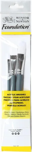 Miniatura 6 de Winsor & Newton Juego de brochas acrílicas sintéticas, mango corto, redondo, paquete de 3