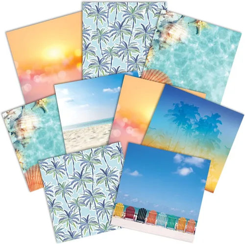 Miniatura 4 de Paper House Productions Sticky Pix Beach Serenity - Juego de 2 rollos de cinta adhesiva Washi para álbumes de recortes y manualidades