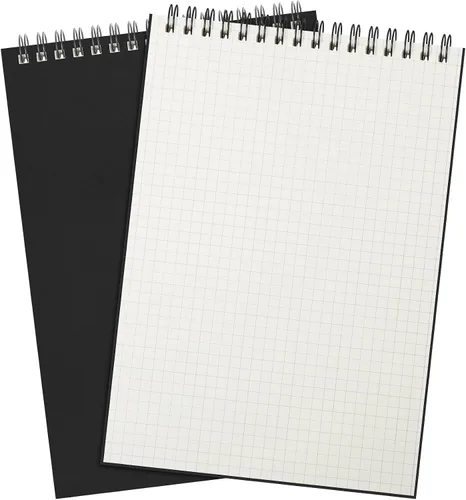 Engrowtic Paquete de 1 bloc de notas en espiral de papel cuadriculado A5, bloc de notas encuadernado con alambre, bloc de notas de cuadrícula,