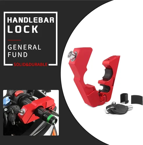 Miniatura 2 de BAIONE Candado de Agarre para Manillar de Motocicleta, Candado de Seguridad del Acelerador, Antirrobo para Scooters, Compatible con ATV, Rojo