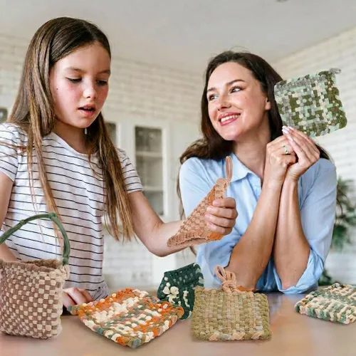 Miniatura 5 de 800 PCS bucles de tejido de 7 pulgadas de tamaño tradicional temática neutra, 10 colores para telar de agarraderas, bucles de repuesto para tejido