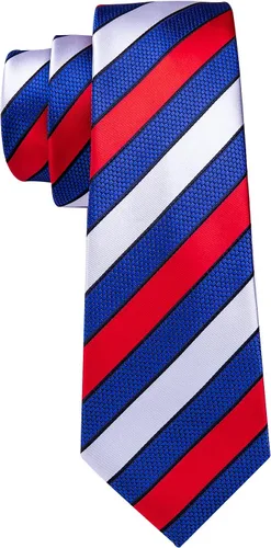 Miniatura 279 de Barry.Wang Juego de corbatas para hombre, corbata de seda a rayas, tejido a cuadros, gemelos formales, negocios, boda
