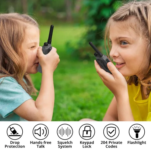 Miniatura 4 de Radioddity FS-T3 Walkie Talkies para adultos y niños de largo alcance, paquete de 4 unidades de radio bidireccional recargable Walky Talky FRS, 22