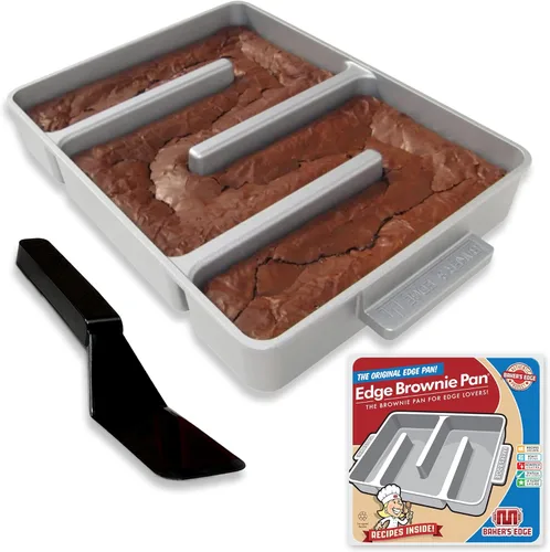 Molde Baker's Edge para brownie – El Original – revestimiento antiadherente duradero, estructura de aluminio fundido de calibre pesado, 9 x 12