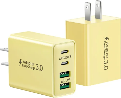 Miniatura 12 de Bloque de carga USB C, cargador de pared USB C de 40 W, adaptador de corriente PD de doble puerto, enchufe de pared QC USB C, bloque de carga rápida