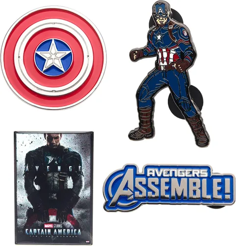 Miniatura 6 de Marvel Studios: The Falcon y The Winter Soldier - Juego de 5 pines de solapa con base de metal y esmalte con caja circular de 6.3 pulgadas