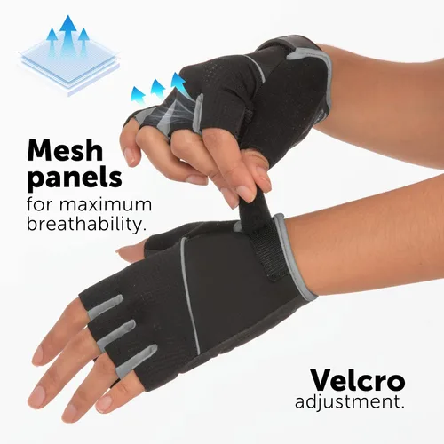 Miniatura 4 de GW Bicycles - Guantes de ciclismo Guantes de bicicleta de medio dedo para hombres y mujeres con cuero sintético en la palma