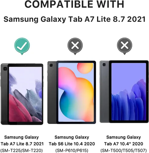 Miniatura 2 de MoKo Funda compatible con Samsung Galaxy Tab A7 Lite de 8.7 pulgadas 2021 para tableta modelo SM-T225/T220/T227/T227U, mate suave y flexible