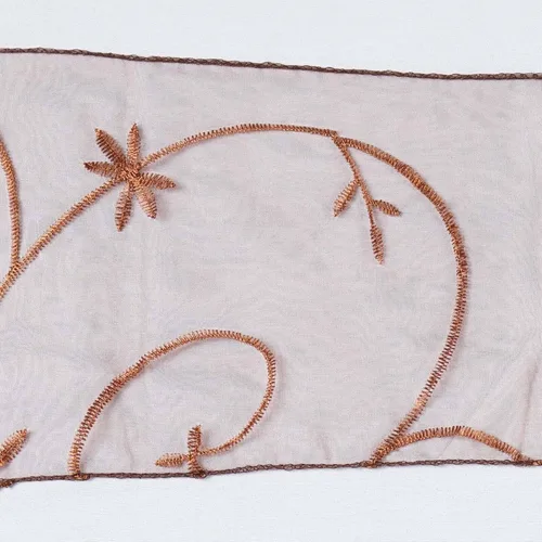Miniatura 6 de Efavormart - 5 fundas de organza bordadas para silla con diseño de hojas de chocolate, para decoración de boda, silla, motivo de lazo, suministros
