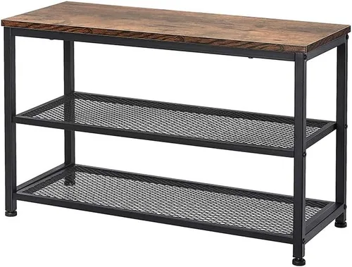 Banco de zapatos, zapatero de madera de 3 niveles, estantes de colocación con asiento para entrada, sala de estar y pasillo