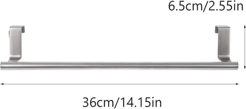 Miniatura 3 de Toallero de acero inoxidable para colocar sobre la puerta, 2 piezas, soporte para toallas de baño, utensilios de cocina y más, resistente al óxido
