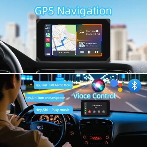 Miniatura 3 de VSYSTO Truck Carplay, 5 "pantalla táctil WiFi 3CH Truck Dash Cam, navegación GPS, Monitoreo de estacionamiento, Cámaras frontal e izquierda