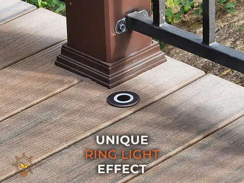 Miniatura 3 de LUMENGY Luz LED para pavimentadora y cubierta con efecto de luz de anillo patentado, 1 W, 12 V de bajo voltaje, IP67 impermeable, para cubiertas