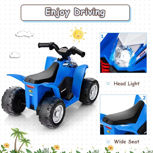 Miniatura 3 de OLAKIDS Cuatrimoto para niños, vehículo eléctrico de 6 V para niños pequeños, coche de juguete motorizado de 4 ruedas con batería para niños y niñas
