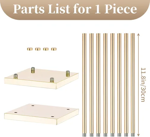 Miniatura 6 de Sziqiqi Jarrones de columna, centros de mesa de boda para mesas con platos, decoración de boda de 2 pies para ceremonia, moderno, rectangular
