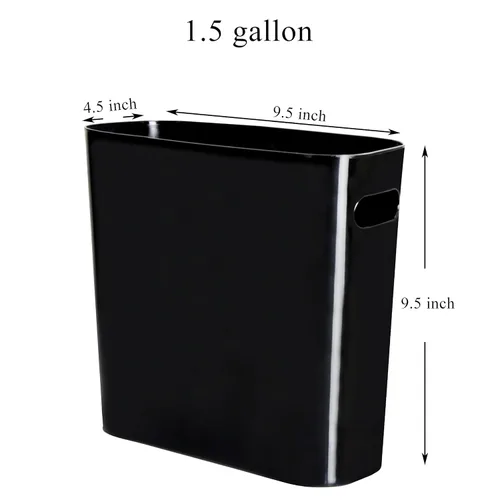 Miniatura 2 de Youngever Cubo de basura delgado de 1.5 galones, contenedor de basura de plástico, pequeño con asas para oficina en casa, sala de estar, sala