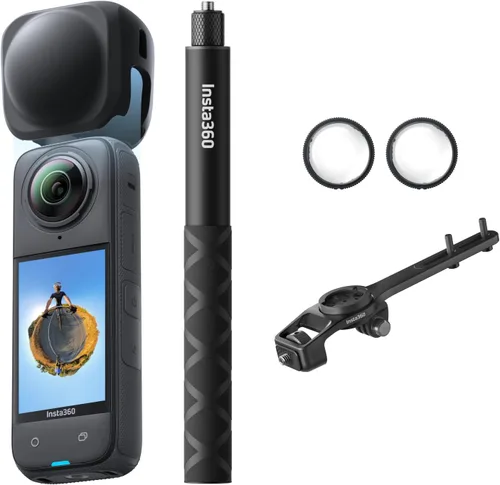Miniatura 22 de Insta360 X4 Paquete estándar - Cámara de acción impermeable 360 de 8K, video de gran angular 4K, efecto de palo invisible para selfies, protectores