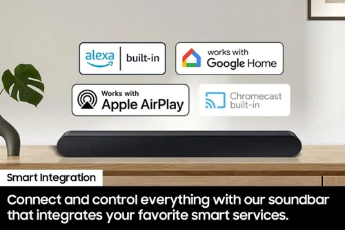 Miniatura 4 de Samsung Barra de sonido, Serie B (HW-B400F), 2.0 canales con woofer incorporado, mejora de voz y modo nocturno, expansión de sonido envolvente