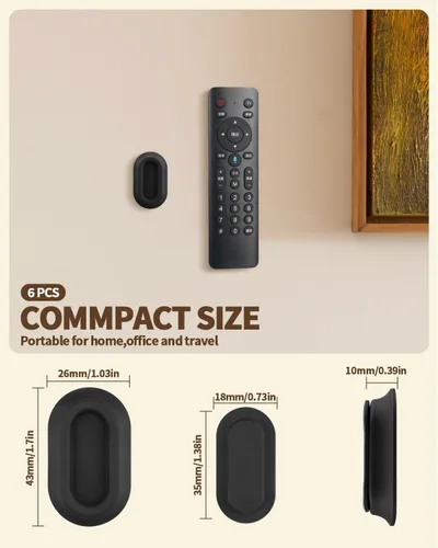 Miniatura 2 de Paquete de 6 soportes magnéticos para control remoto – Soporte de pared magnético de silicona mejorado para TV, ventilador y aire acondicionado